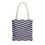 Blue Brown Brick Tote Bag