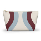 Blue Burgundy Wavy Makeup Bag