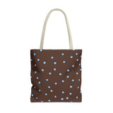 Brown Blue Polka Dot Tote Bag