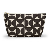Brown Cream Geometric Makeup Bag
