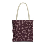 Brown Pink Giraffe Print Tote Bag