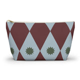 Burgundy Blue Diamond Makeup Bag