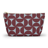 Burgundy Blue Geometric Makeup Bag