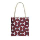 Burgundy Blue Geometric Tote Bag