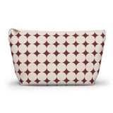 Burgundy Cream Geometric Makeup Bag
