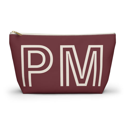 Burgundy Monogram Personalized Makeup Bag