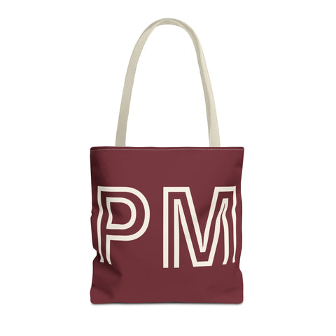 Burgundy Monogram Personalized Tote Bag