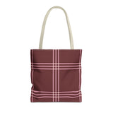 Burgundy Pink Plaid Tote Bag