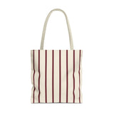Burgundy Pinstripe Tote Bag
