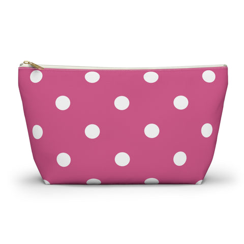 Hot Pink Polka Dot Makeup Bag