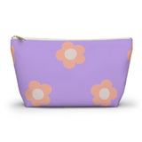 Lavender Peach Daisy Makeup Bag