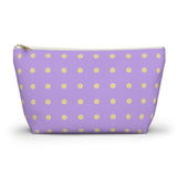 Lavender Yellow Polka Dot Makeup Bag