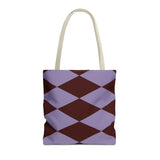 Lilac Burgundy Diamond Tote Bag