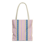 Lilac Leopard Striped Tote Bag