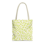 Lime Green Leopard Print Tote Bag