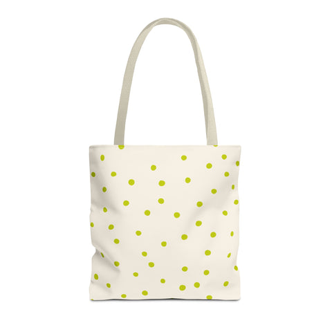 Lime Green Polka Dot Tote Bag