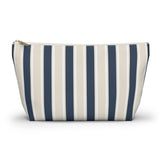 Navy Cream Striped Makeup Bag