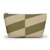 Olive Beige Geometric Makeup Bag