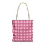 Pink Gingham Tote Bag
