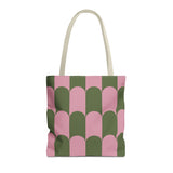 Pink Green Scallop Tote Bag