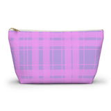 Pink Lavender Plaid Makeup Bag