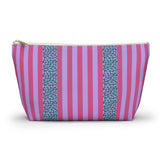 Pink Leopard Striped Makeup Bag
