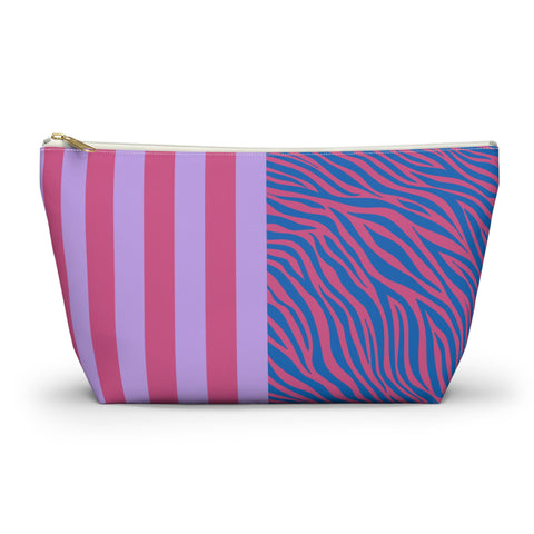 Pink Purple Zebra Stripe Makeup Bag