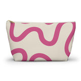 Pink Wavy Line Makeup Bag