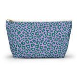 Purple Green Leopard Print Makeup Bag