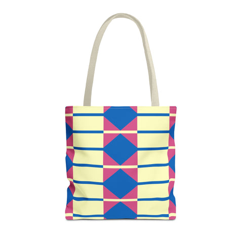 Yellow Pink Blue Geometric Tote Bag