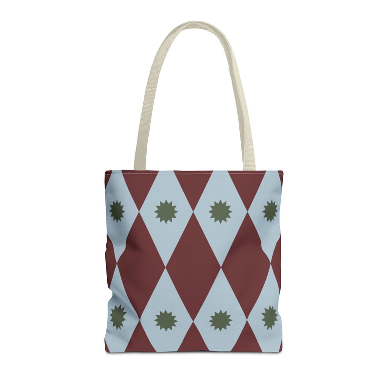 Burgundy Blue Diamond Tote Bag