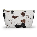 Black Brown Cow Print Makeup Bag