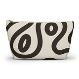 Black Cream Abstract Makeup Bag