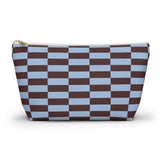 Blue Brown Brick Makeup Bag