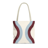 Blue Burgundy Wavy Tote Bag