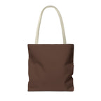 Plain brown back view of the Brown Cream Name personalized tote bag