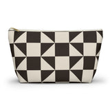 Brown Cream Triangle Makeup Bag