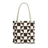 Brown Cream Triangle Tote Bag