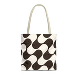 Brown Cream Wave Tote Bag