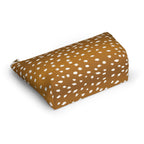 Brown Fawn Spotted makeup bag shown at an angle