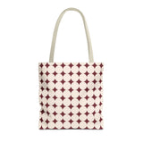 Burgundy Cream Geometric Tote Bag
