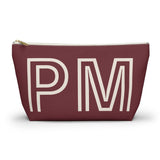 Burgundy Monogram Personalized Makeup Bag