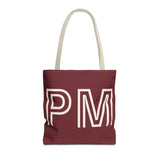 Burgundy Monogram Personalized Tote Bag