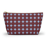 Burgundy Sky Blue Geometric Makeup Bag