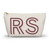 Cream Monogram Personalized Makeup Bag