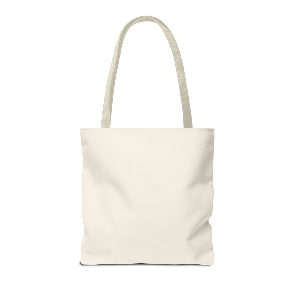 Back of the plain cream personalized tote bag with cream handles