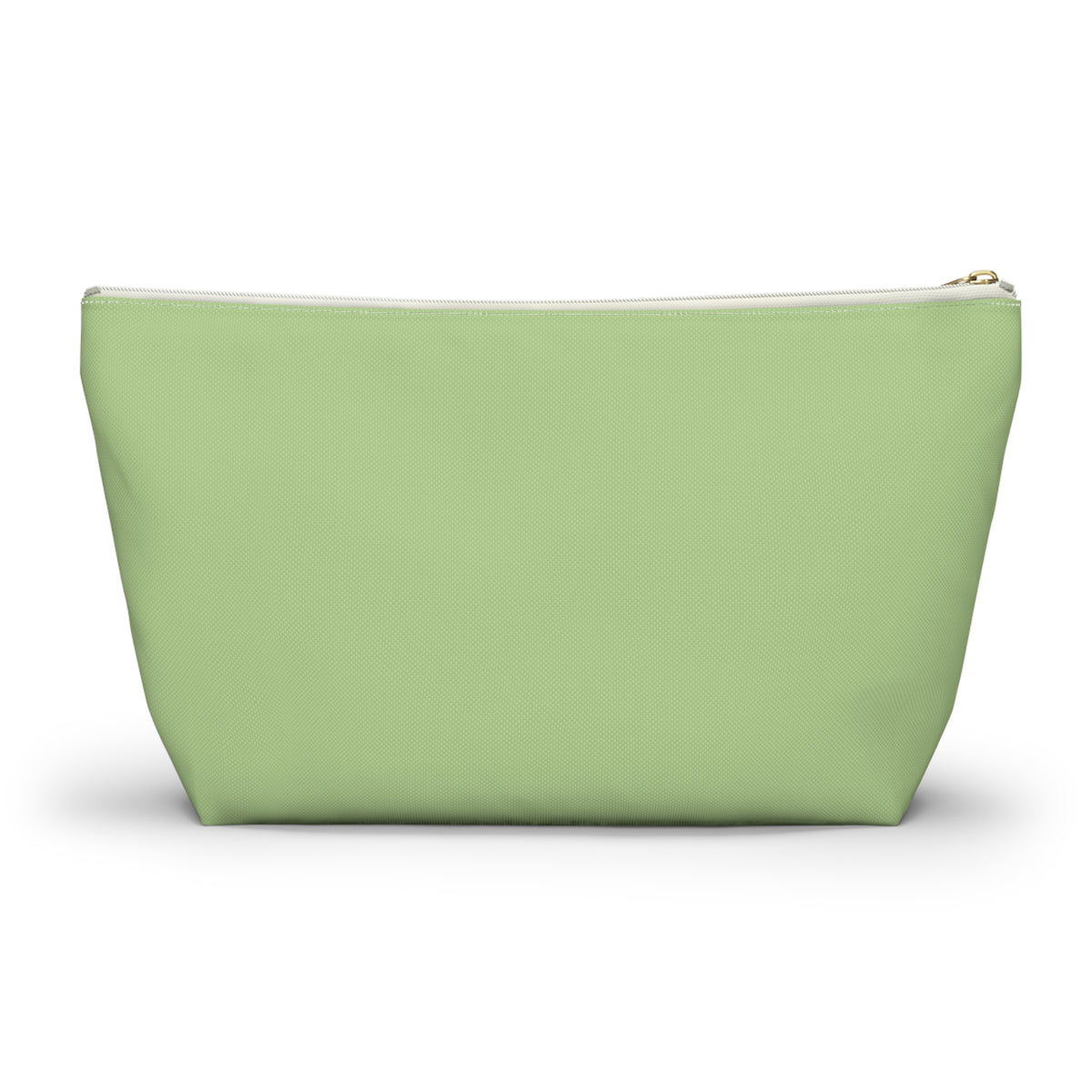 Plain green back of the Green Burgundy Name personalized makeup bag