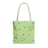 Green Burgundy Polka Dot Tote Bag
