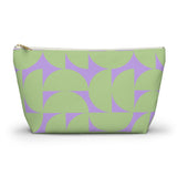 Green Lavender Half Circle Makeup Bag