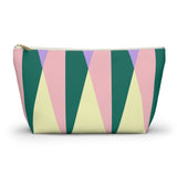 Green Pink Triangle Makeup Bag